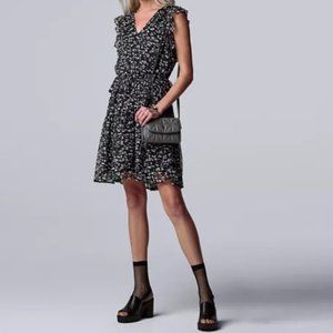 NWOT Simply Vera Vera Wang Ruffle Tiered Chiffon Dress